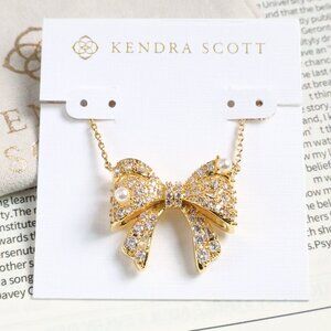 Kendra Scott Krista Gold White Mix Bow Necklace